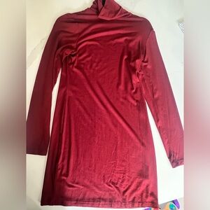 Red turtleneck dress